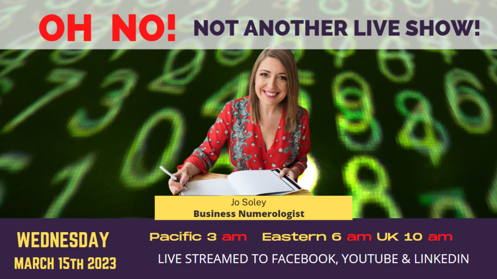 In this show we talk to Jo Soley, founder of Bizology, who is a Business Numerologist with over 25 years’ experience.